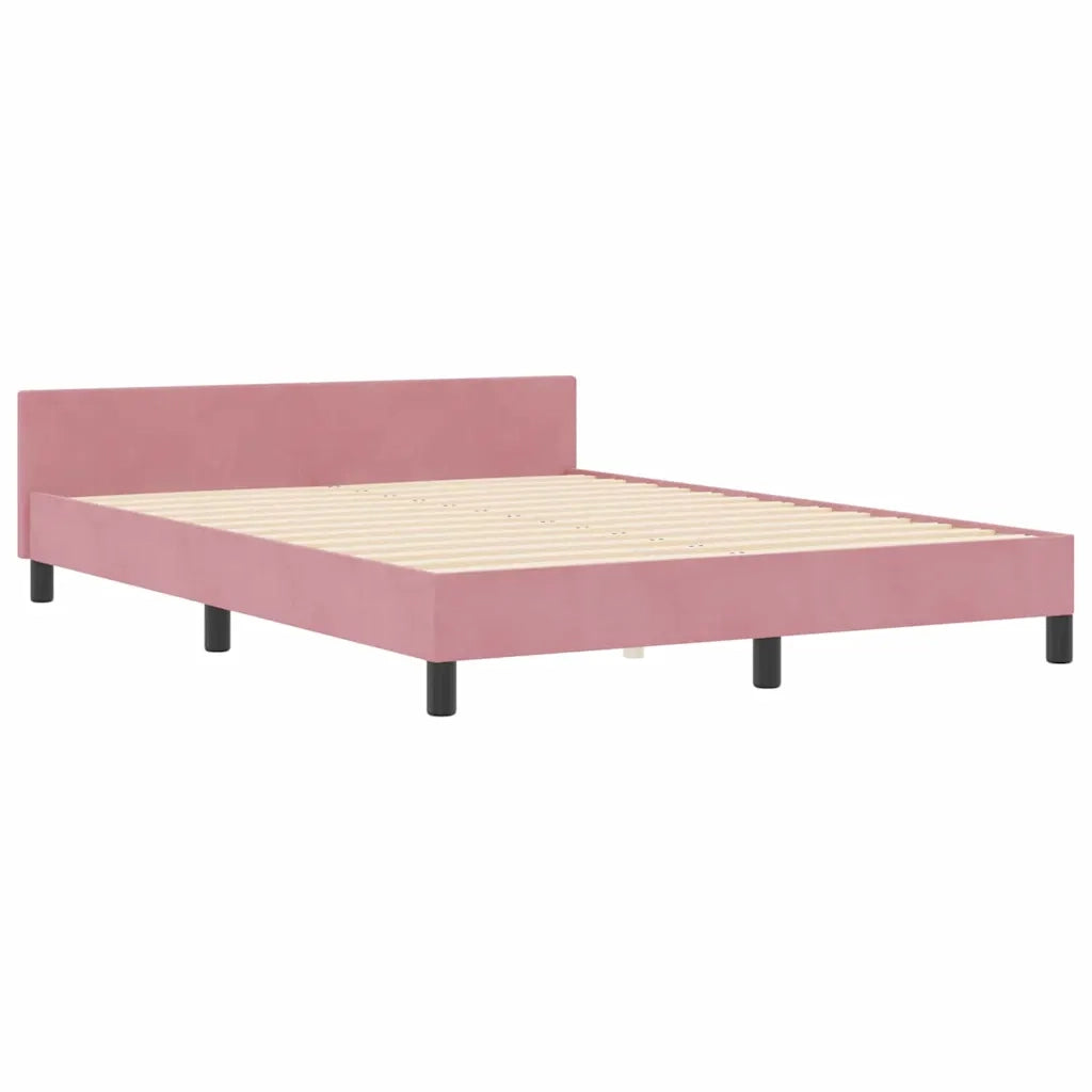 Letto a molle con testiera Rosa 160 x 200 cm Velluto 3344956