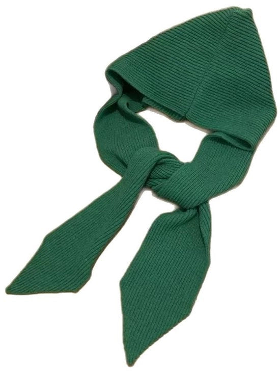 Sciarpa con cappuccio in lana, mista decorativa acrilica verde, con chiusura decorativa, adatta per viaggi all'aperto