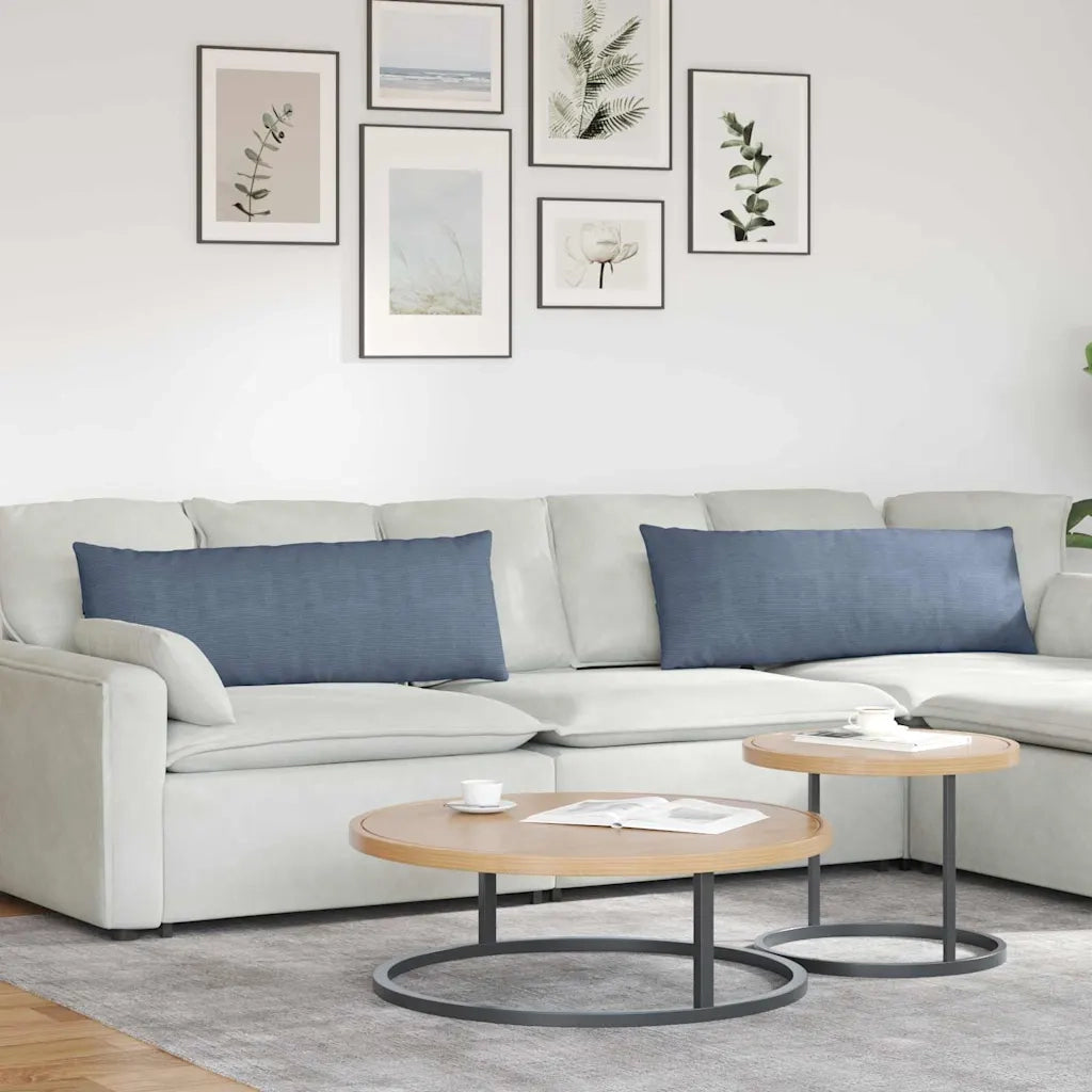 Cuscini da Divano 2 pcs Blu 120 x 40 cm Tessuto in Cords 42013820