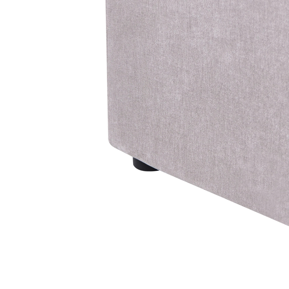 Letto in tessuto di ciniglia imbottito color tortora 160 x 200 cm contenitore elevabile con testiera e rete a doghe