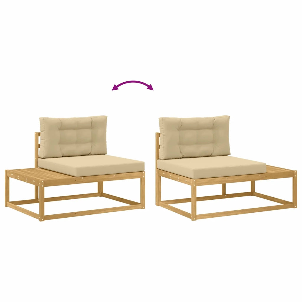 Set di divani da esterno Bianco 277,5 x 198,5 x 73 cm 3387002