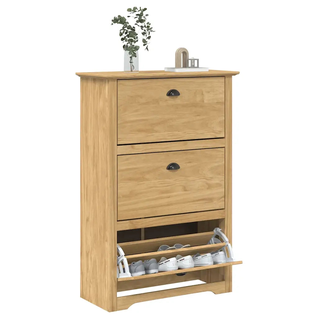 Scarpiera BODO Marrone miele 80 x 35 x 118 cm Legno multistrato 42023477