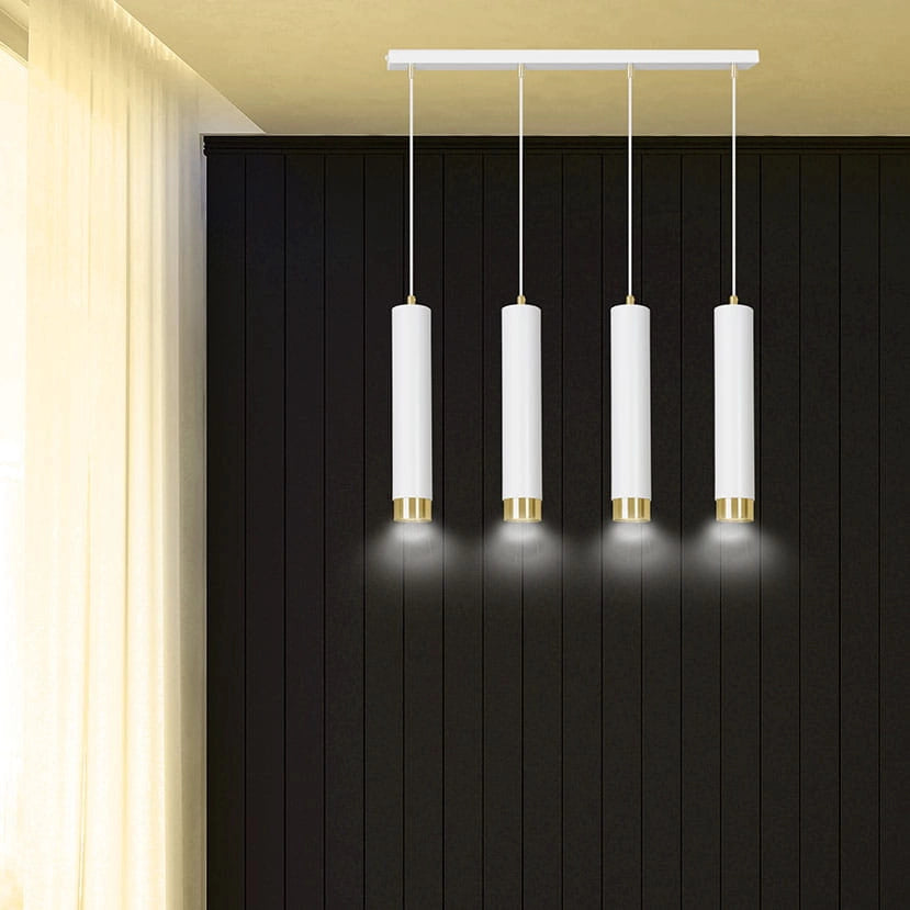 Lampadario Emibig KIBO bianco oro 4xGU10 dimmer regolabile