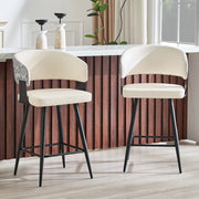 Set di 2 sgabelli da bar con schienale, sgabelli da cucina moderni, seduta in similpelle, struttura in metallo, poggiapiedi stabile, design ergonomico
