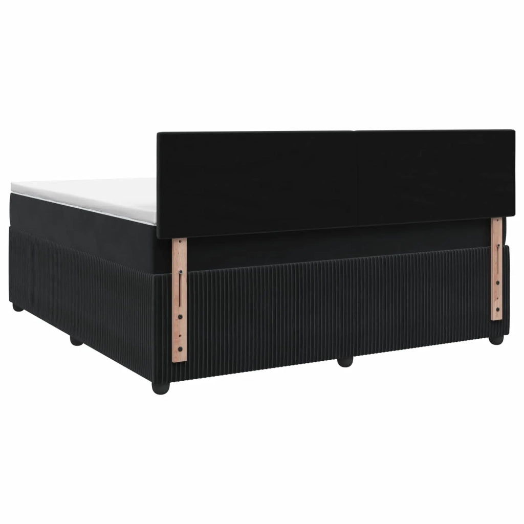Letto box spring con materasso Nero 140 x 200 cm Velluto 3451699
