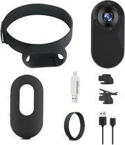 Custodia per animale con camera miniatura e tracker - acqua resistente - per gatti e cani - nero