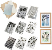 Set di Incisione a Rilievo da 8, Stencil di Plastica per Carte, Scrapbooking e Progetti Creativi