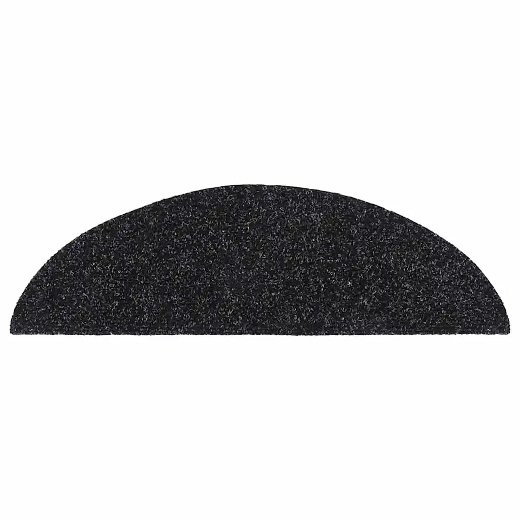 Tappetini per scale autoadesivi 20 pz 56x17x3 cm neri semicircolari 3365669