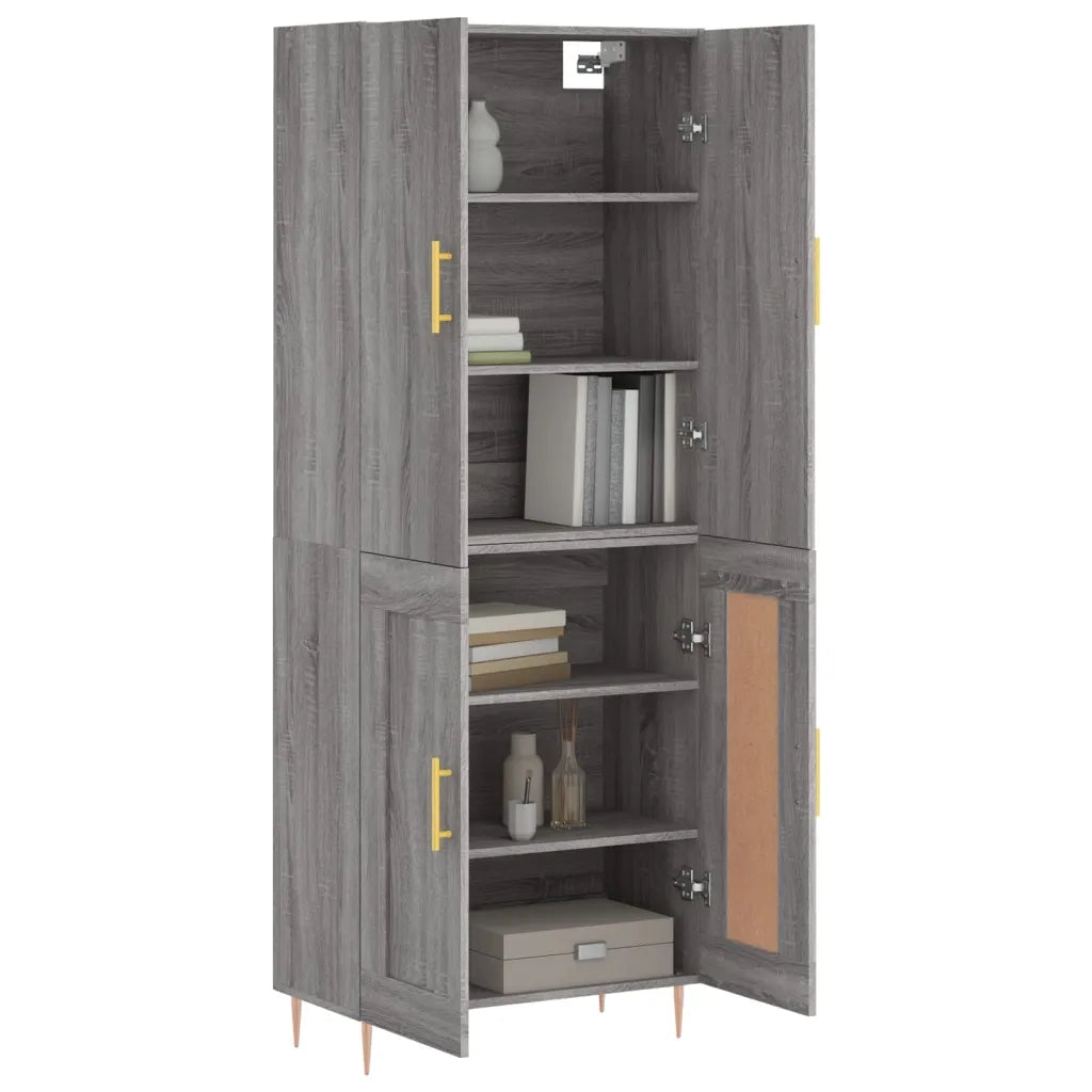 Credenza | Madia | Buffet da pranzo | Armadio da pranzo Grigio Sonoma 69,5x34x180 cm in Legno Multistrato