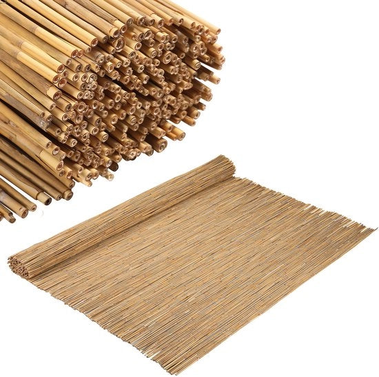 Schermo di giardino decorativo 120x300 cm in paglia naturale, separazione naturale per giardino e balcone