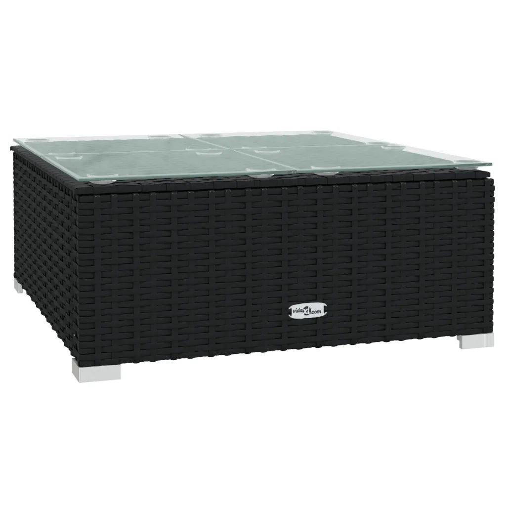 Set Divani da Giardino 12 pz con Cuscini in Polyrattan Nero 3102537