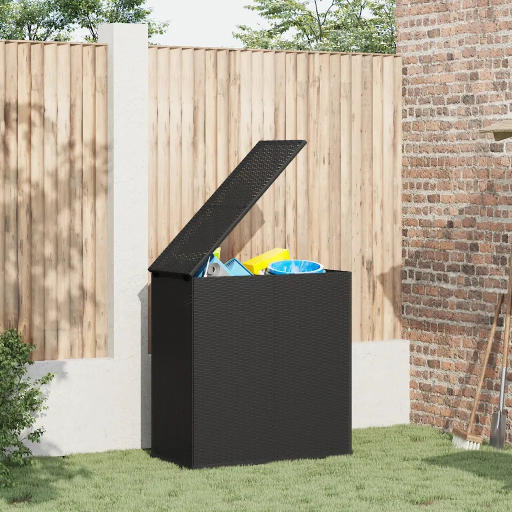 Contenitore Cuscini da Giardino Rattan PE 100x49x103,5 cm Nero CFW3108297