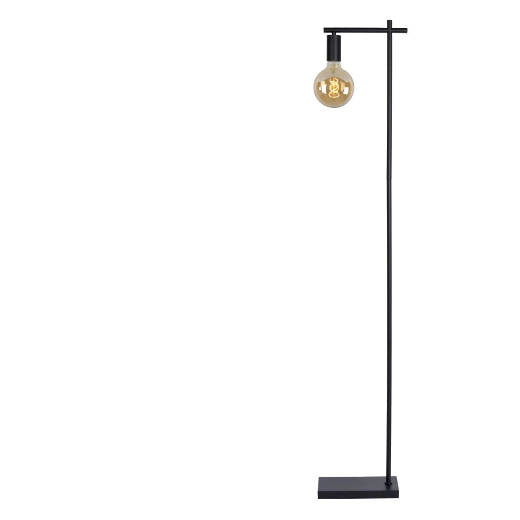Lampada da terra Lucide Leanne nera metallo 152cm E27 40W