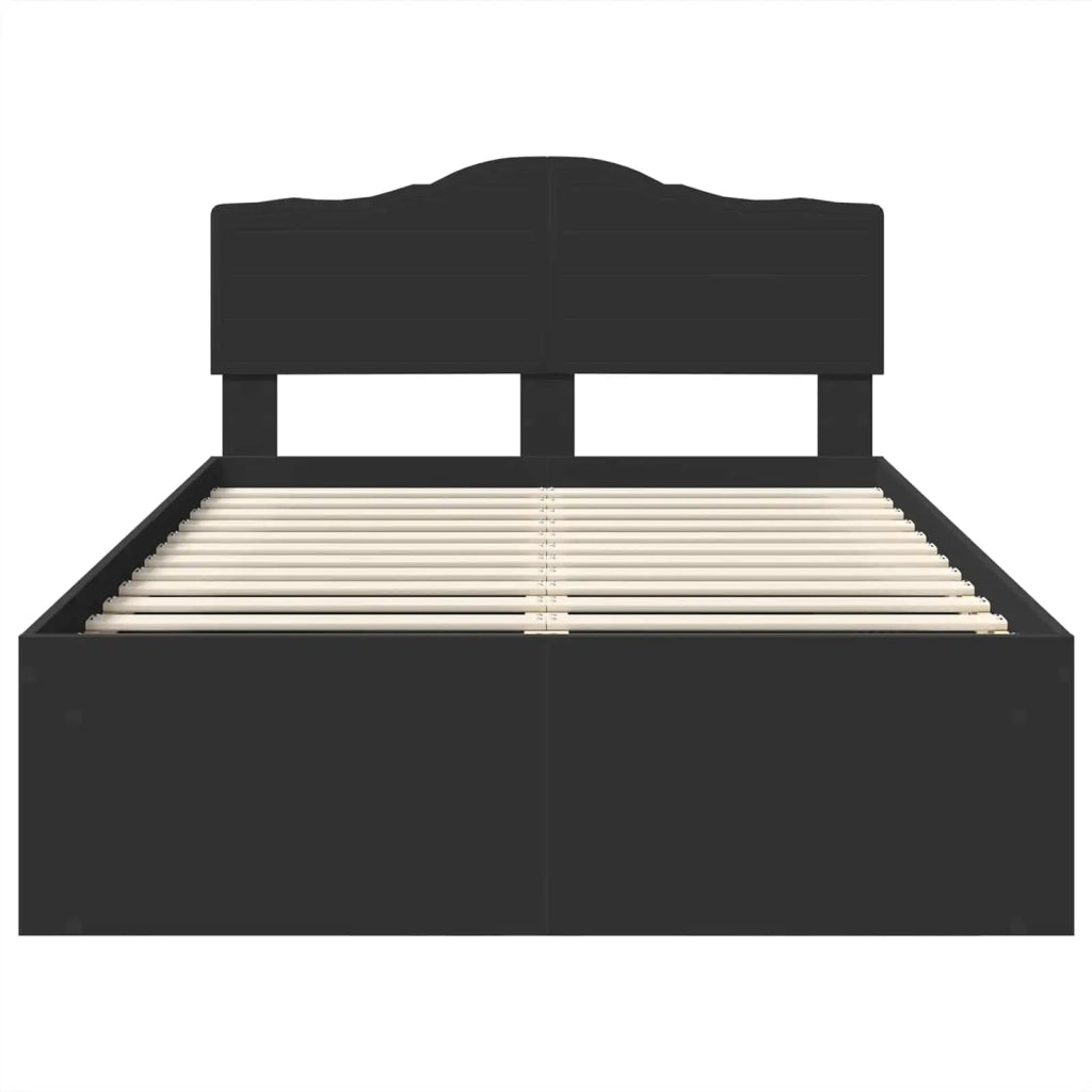 Struttura del letto-Giroletto Nero 120 x 200 cm Pino massello 622575