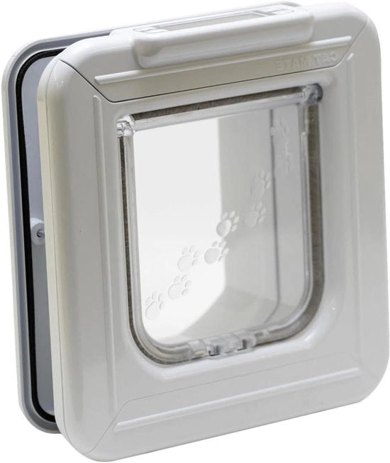 Fissura per Gatti a Controllo di Tempo con Microchip 25 x 14.5 x 26.7 cm Bianca