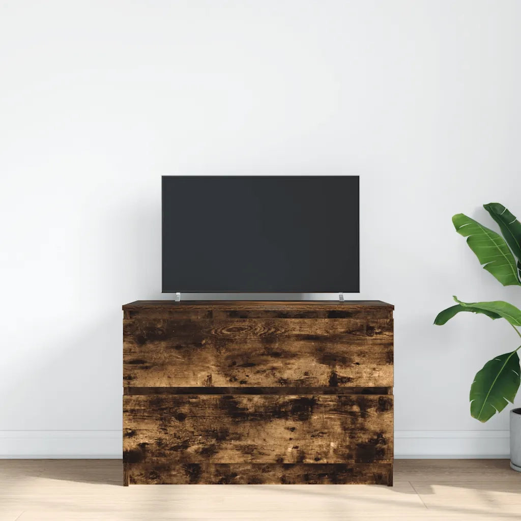 Mobile TV Rovere Fumo 80x35x54 cm in Legno Multistrato 861791