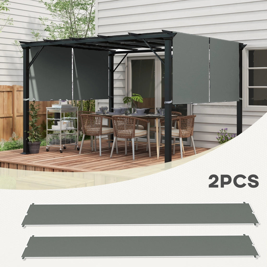 Telo di Ricambio per Pergola Retrattile ¨C Xylo ¨C 4,9x1,2m Poliestere UV Grigio Scuro
