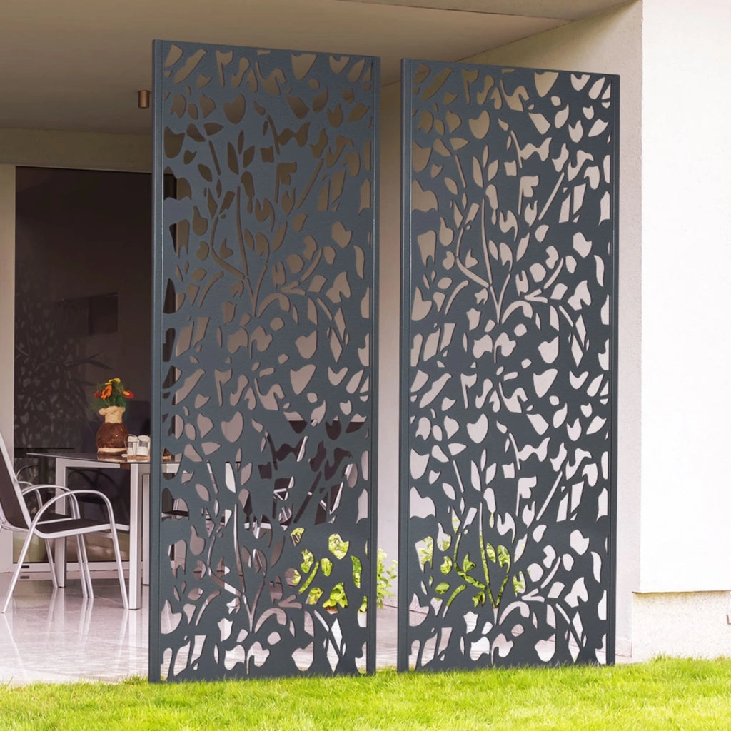 IDMarket - Pannello decorativo universale 160 x 60 CM FLOWER grigio