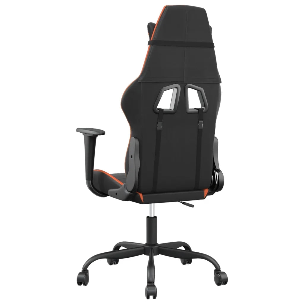 Sedia da Gaming | Sedia da e-sports Massaggiante Nero e Arancione in Similpelle