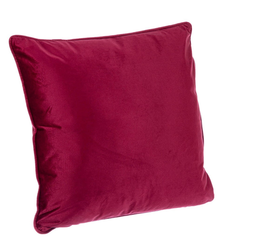 Set di 4 Cuscini Decorativi in Velluto Bordeaux 40x40 - ARCADIA