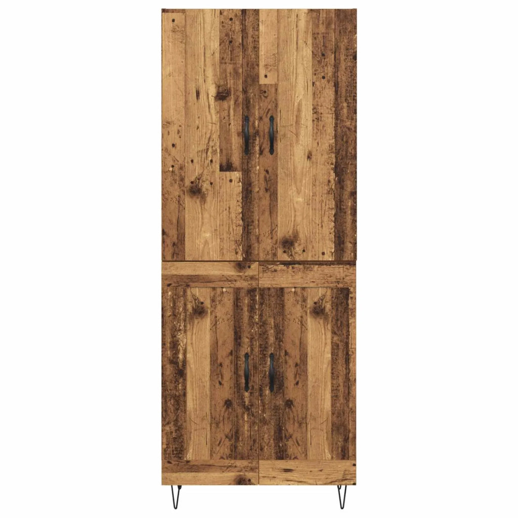 Credenza 2 pz-Set di 2 Buffet-Armadio da cucina Legno vecchio Legno ingegnerizzato e vetro 221501