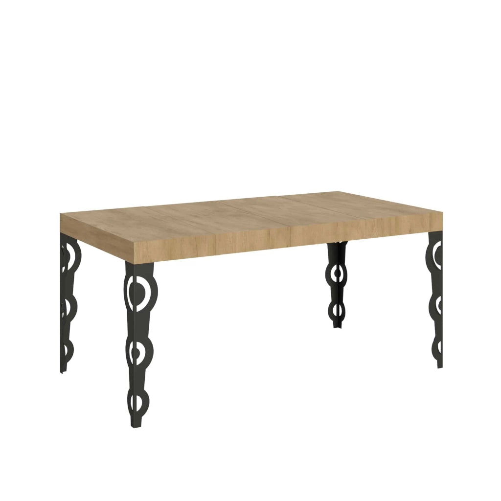 Tavolo allungabile 130/390x90 cm Karamay Premium quercia natura gambe antracite