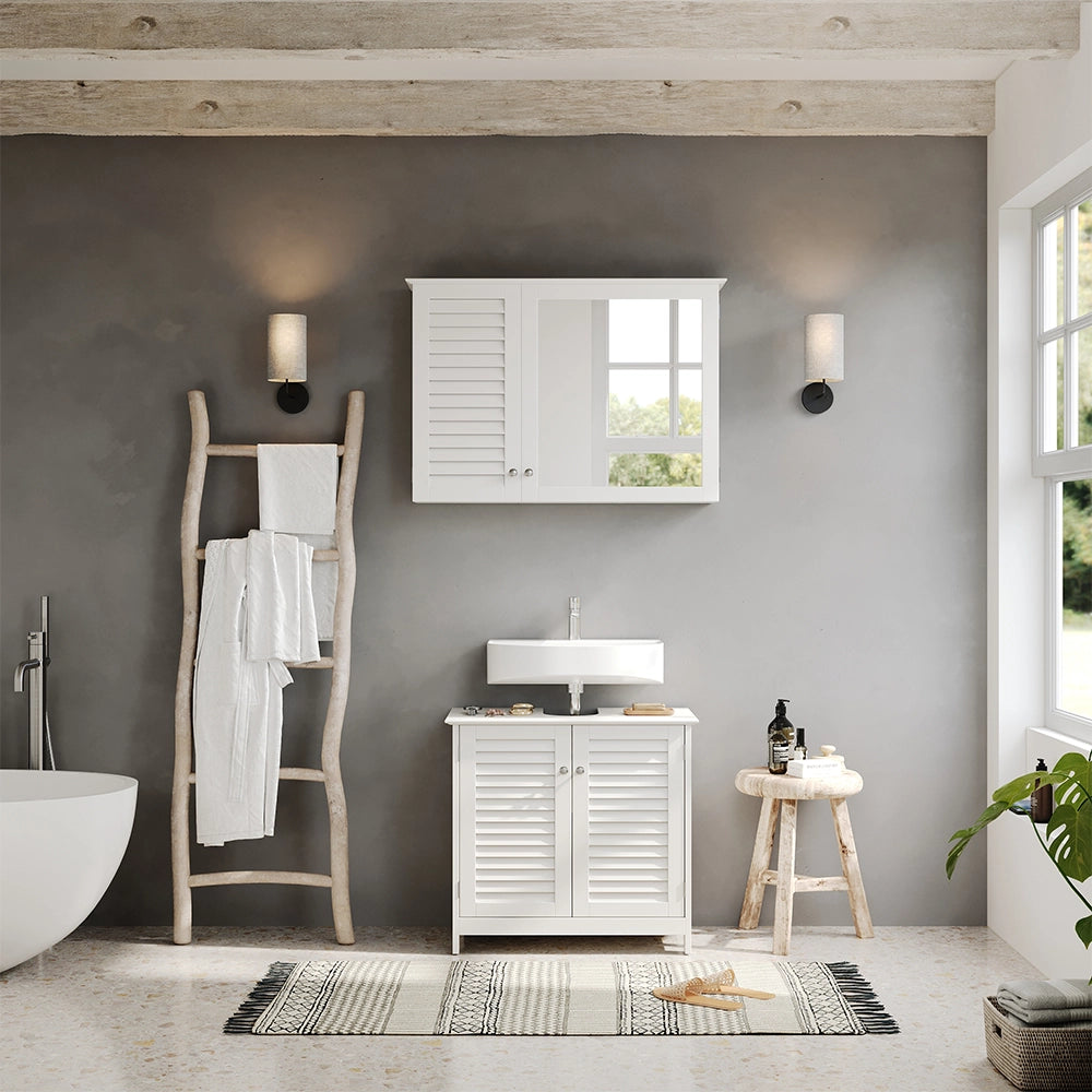 Vicco Set di mobili da bagno Bianco 2 parti