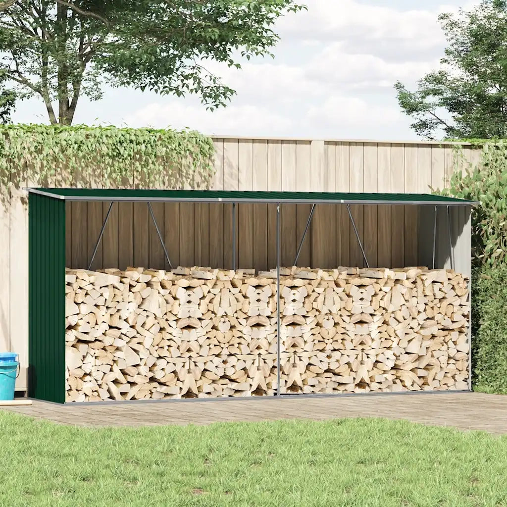 Capannone da Giardino in Acciaio Zincato 330x84x152cm Verde 47083