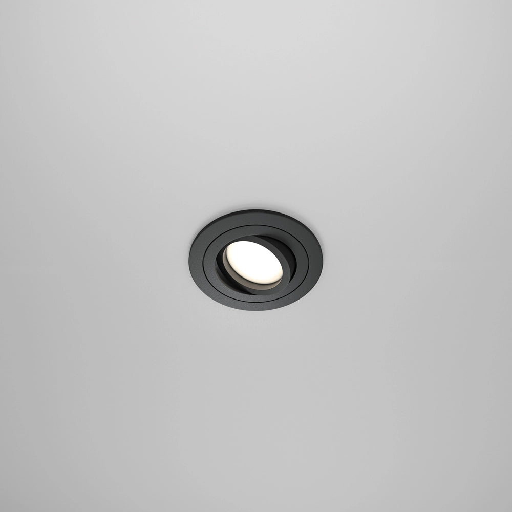 Faretto tondo incasso Maytoni Atom DL023-2-01B nero GU10