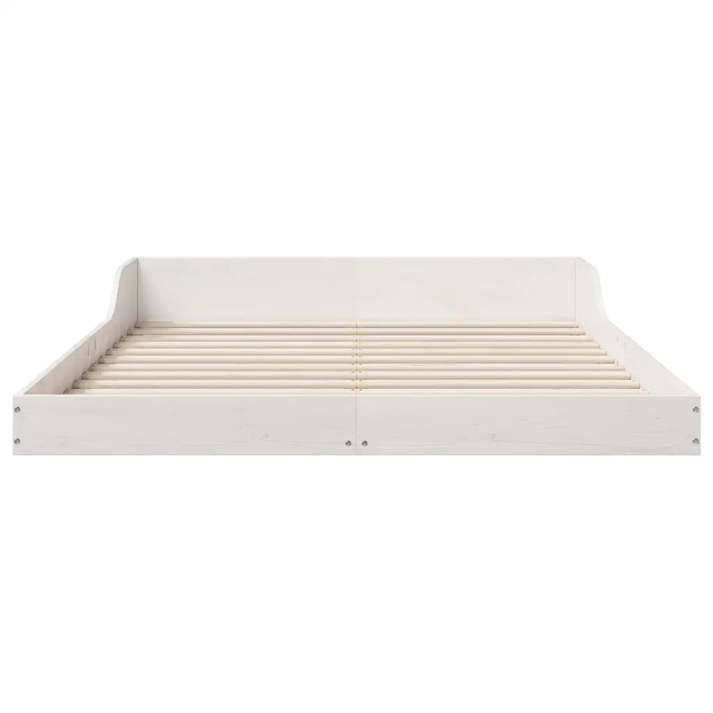 Struttura del letto Bianco 140 x 190 cm Pino massello 873320