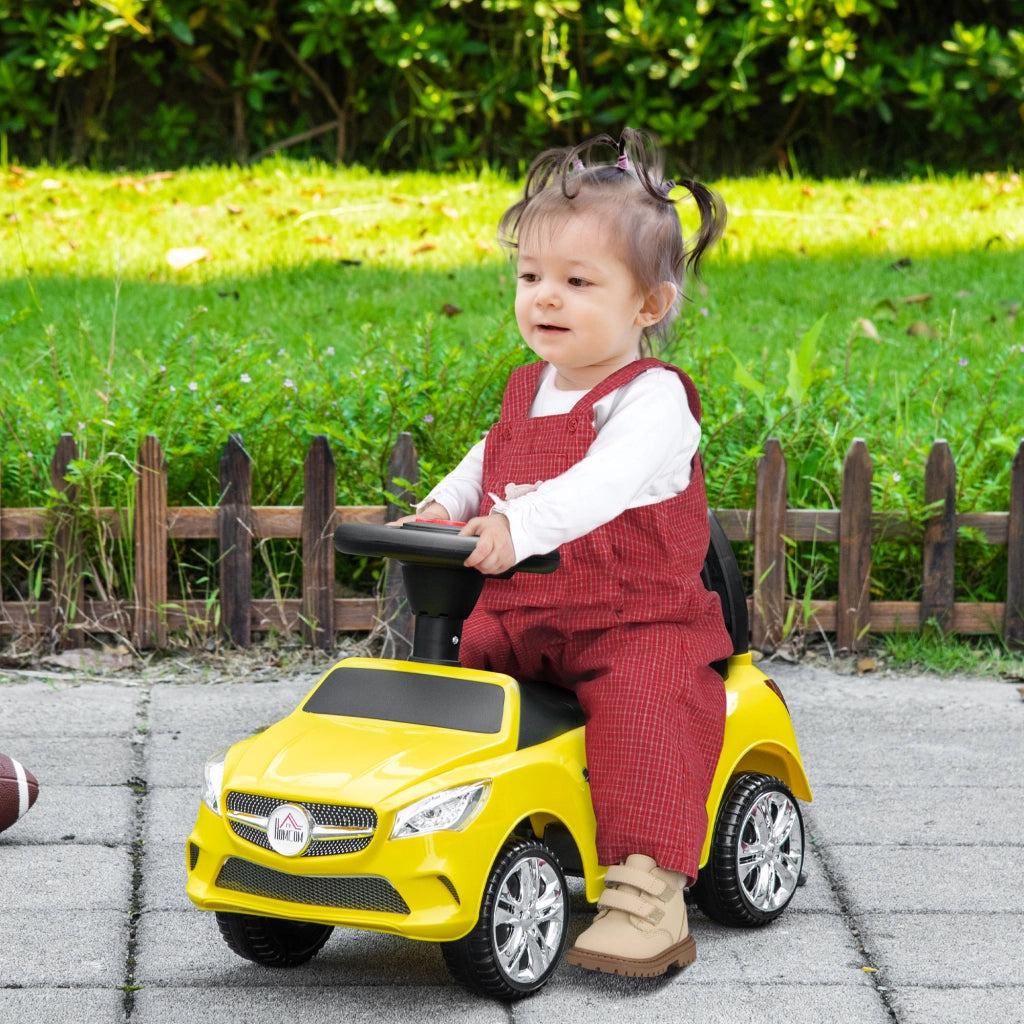 Macchinina Cavalcabile per Bambini ¨C Xylo ¨C Giallo, con Volante Fari e Musiche, 63.5x28x36 cm