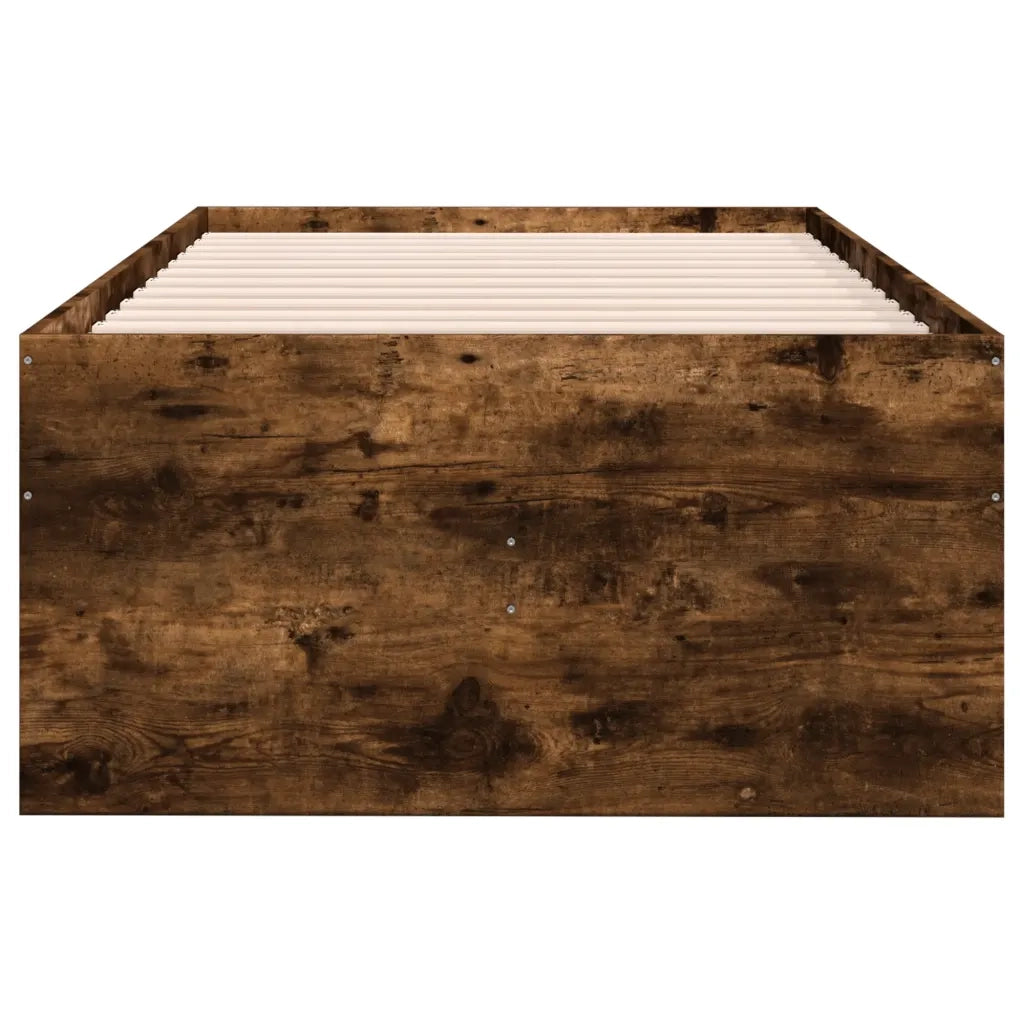 Divano Letto con Cassetti senza Materasso Rovere Fumo 90x200 cm 3280878