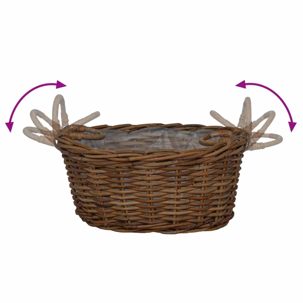 Cesto per Piante con archiviazione 2 pz Marrone Rattan Lacak CFW7609712