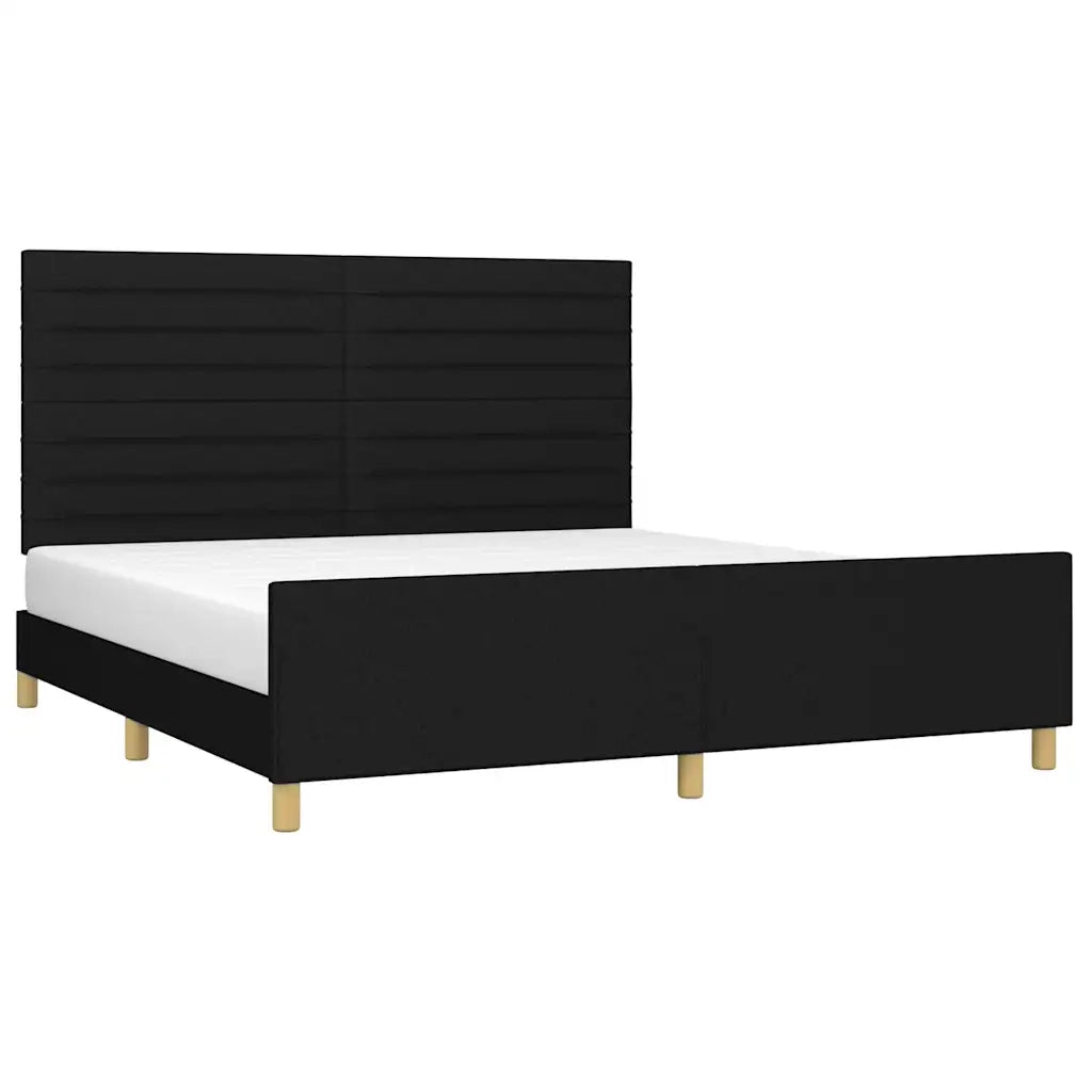 Giroletto senza Materasso-Struttura Letto Nero 180x200 cm in Tessuto 448291