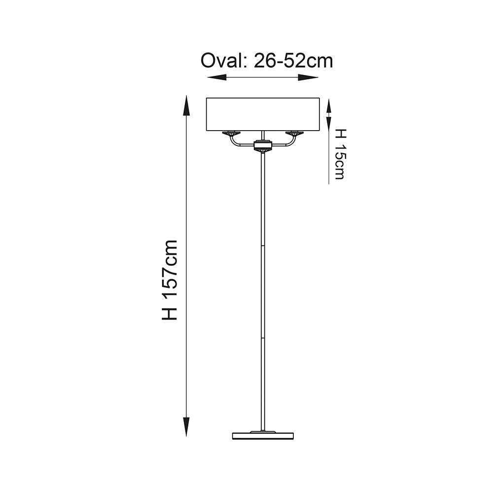 Lampada da terra classica 2 luci ottone E14 Nixon Endon