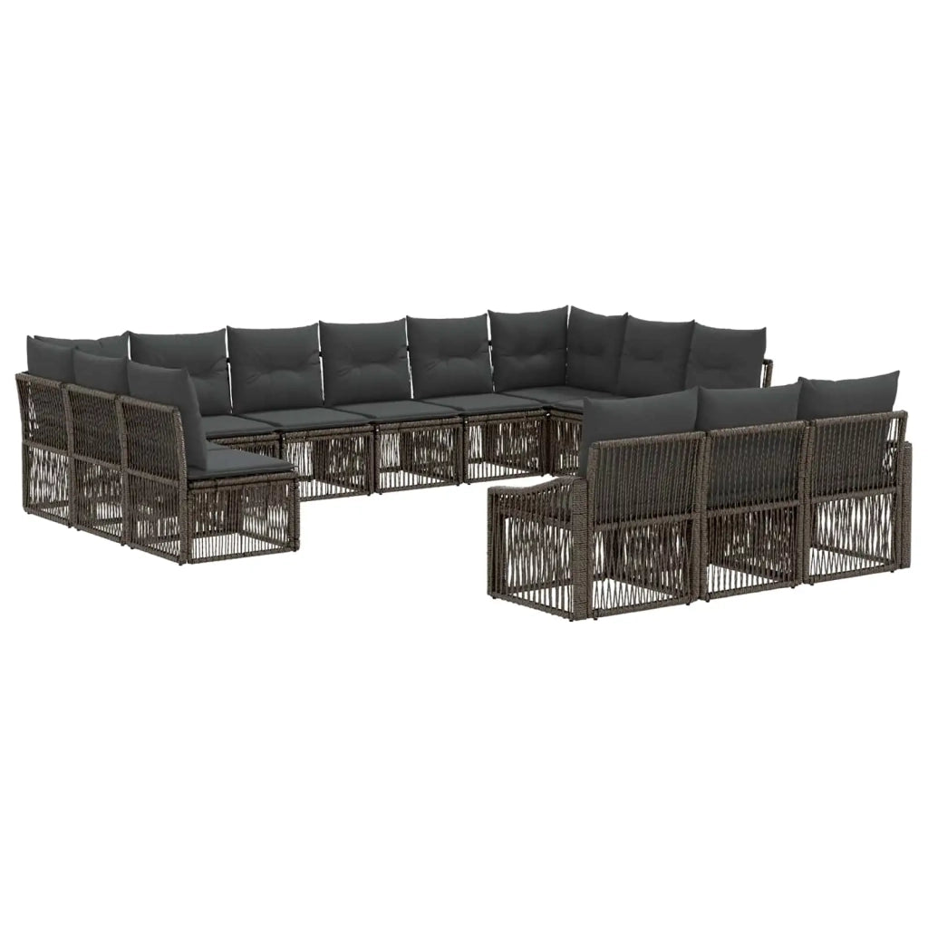 Set Divano da Giardino 13 pz Grigio polyrattan 3436157