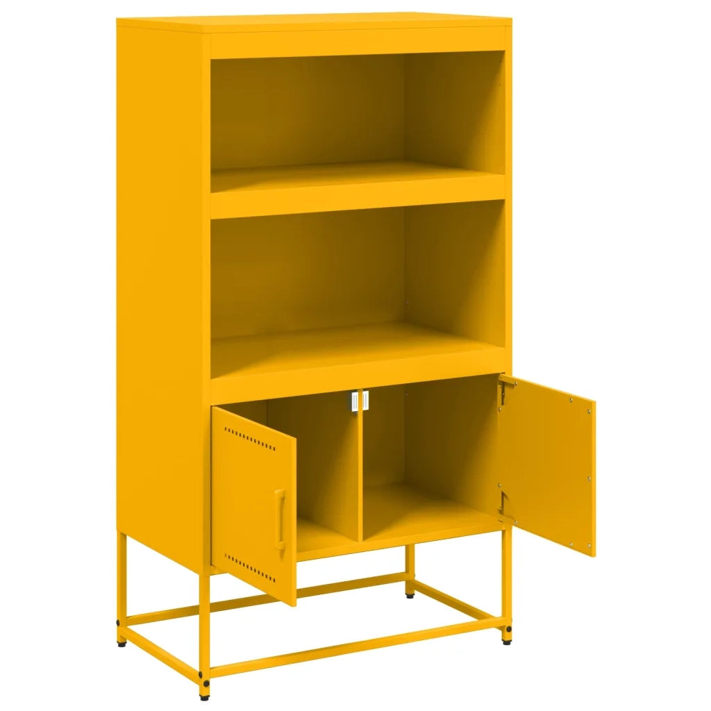 Credenza | Madia | Buffet da pranzo | Armadio da pranzo Giallo Senape 68,5x38,5x123,5 cm in Acciaio