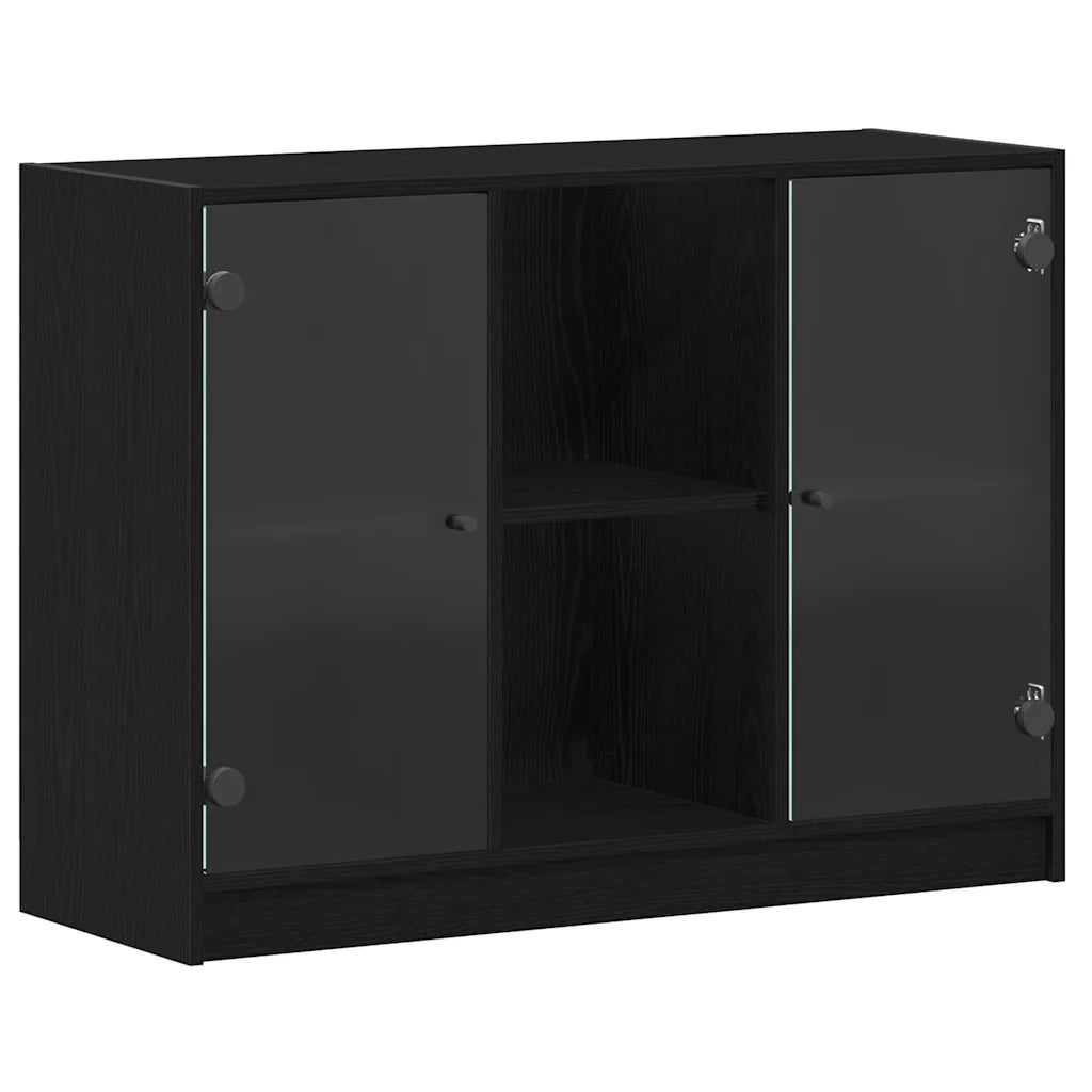 Credenza | Madia | Buffet da pranzo | Armadio da pranzo Rovere Nero 100 x 37 x 75.5 cm