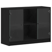 Credenza | Madia | Buffet da pranzo | Armadio da pranzo Rovere Nero 100 x 37 x 75.5 cm