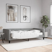 Divano Letto con Materasso Grigio Chiaro 100x200 cm in Tessuto 3196565