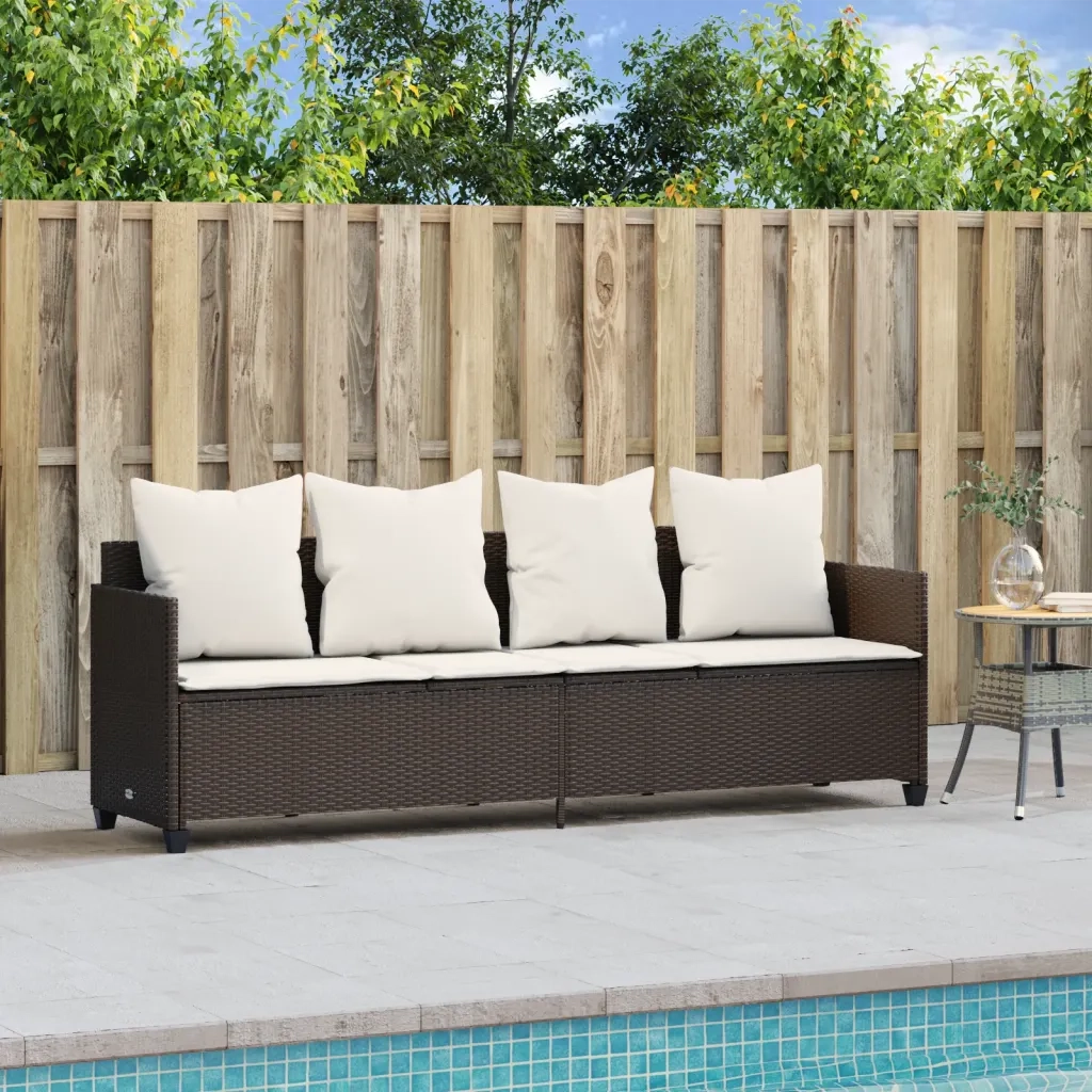 Lettino Prendisole | Sdraio da giardino | Lettino da sole con Cuscini Marrone?in Polyrattan