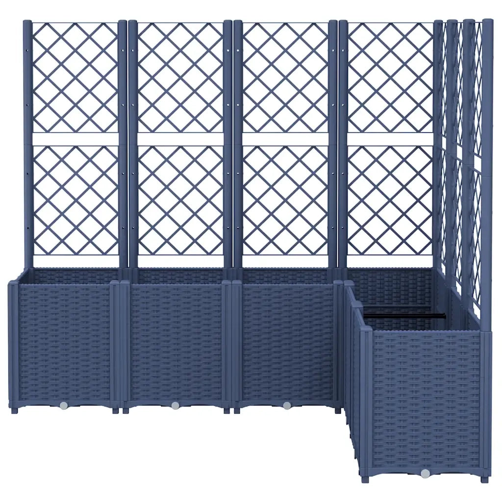 Fioriera Giardino con Graticcio Grigio Blu 160x120x140 cm PP 367876