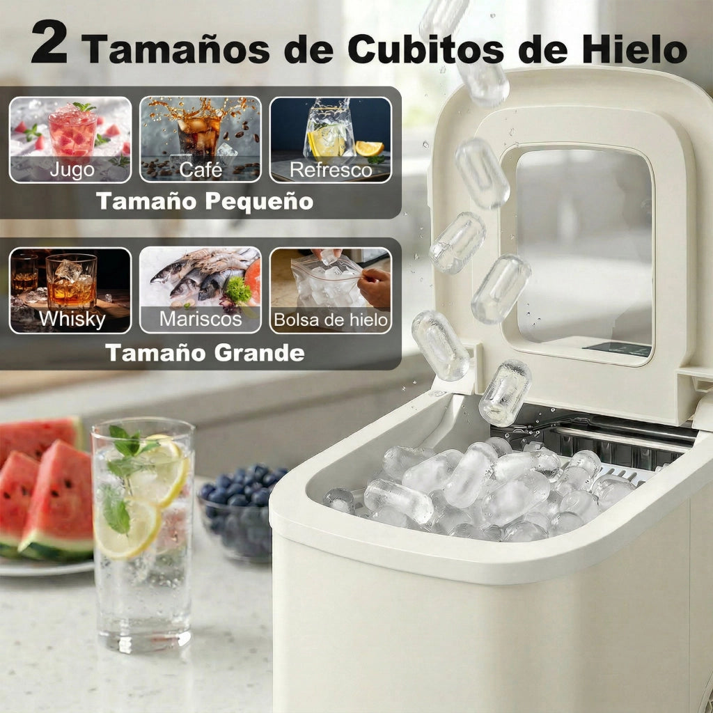 Macchina del Ghiaccio Autopulente 12 kg/24h ¨C Minimal ¨C Beige