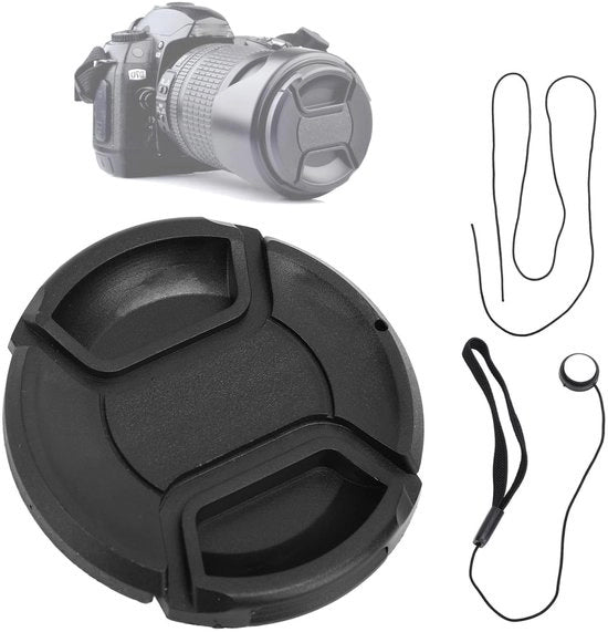 Copertura per obiettivo professionale - 52 mm - Protezione contro la polvere - Resistente al tessuto - Resistente agli urti - Progettata con fori
