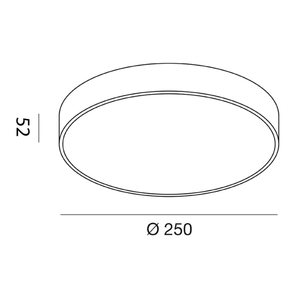 Plafoniera GPL272N in alluminio nero opaco 30W LED integrato 4000K luce naturale - Gealuce Design Moderno per Illuminazione Interni
