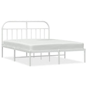 Letto matrimoniale | Letto per adulti | Giroletto con Testiera Metallo Bianco 183x213 cm