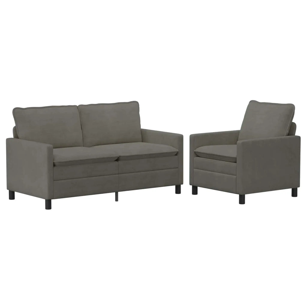 Set di divani 2 pcs Grigio Chiaro Tessuto 3417083