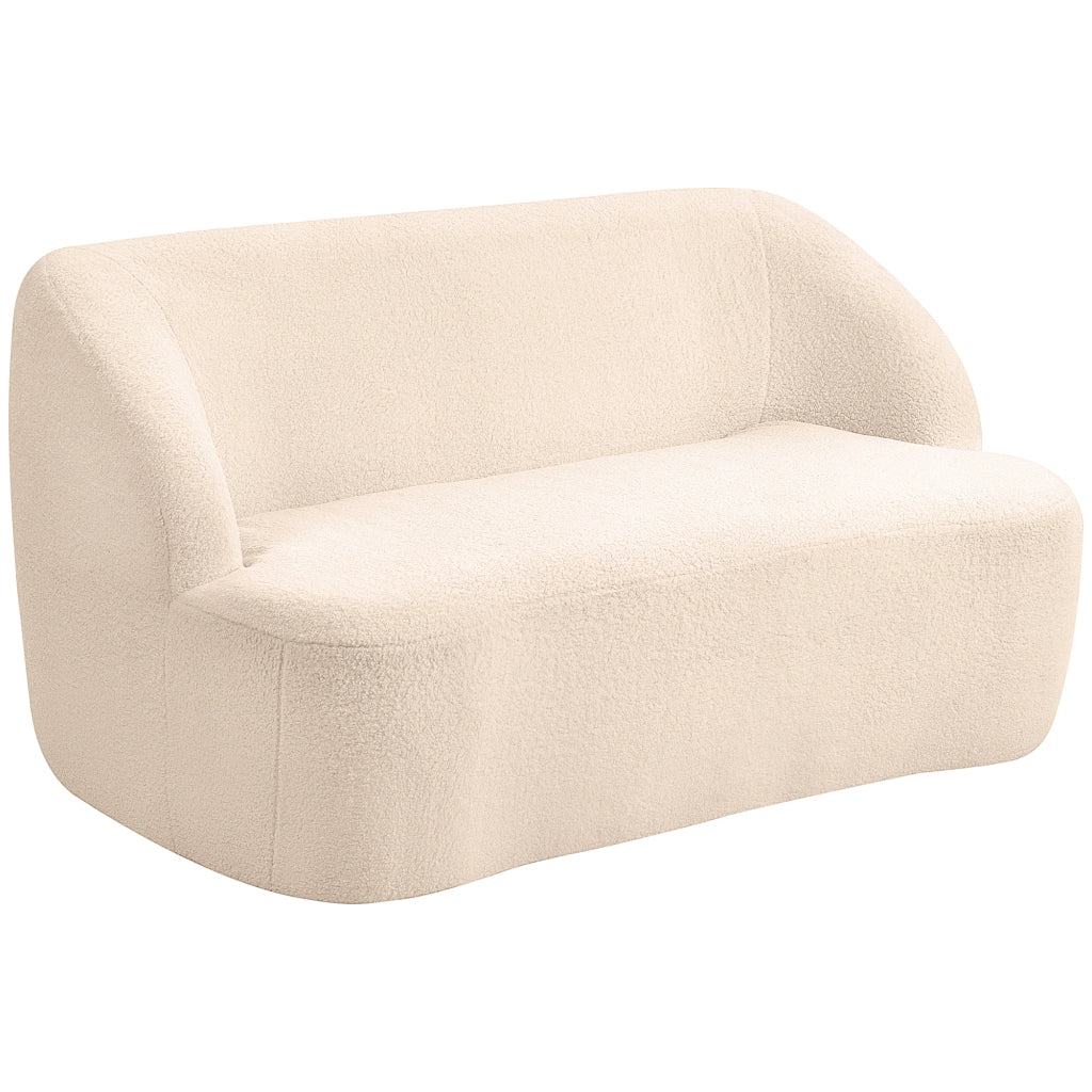 Divano 2 posti in tessuto beige ¨C Minimal ¨C 142 cm