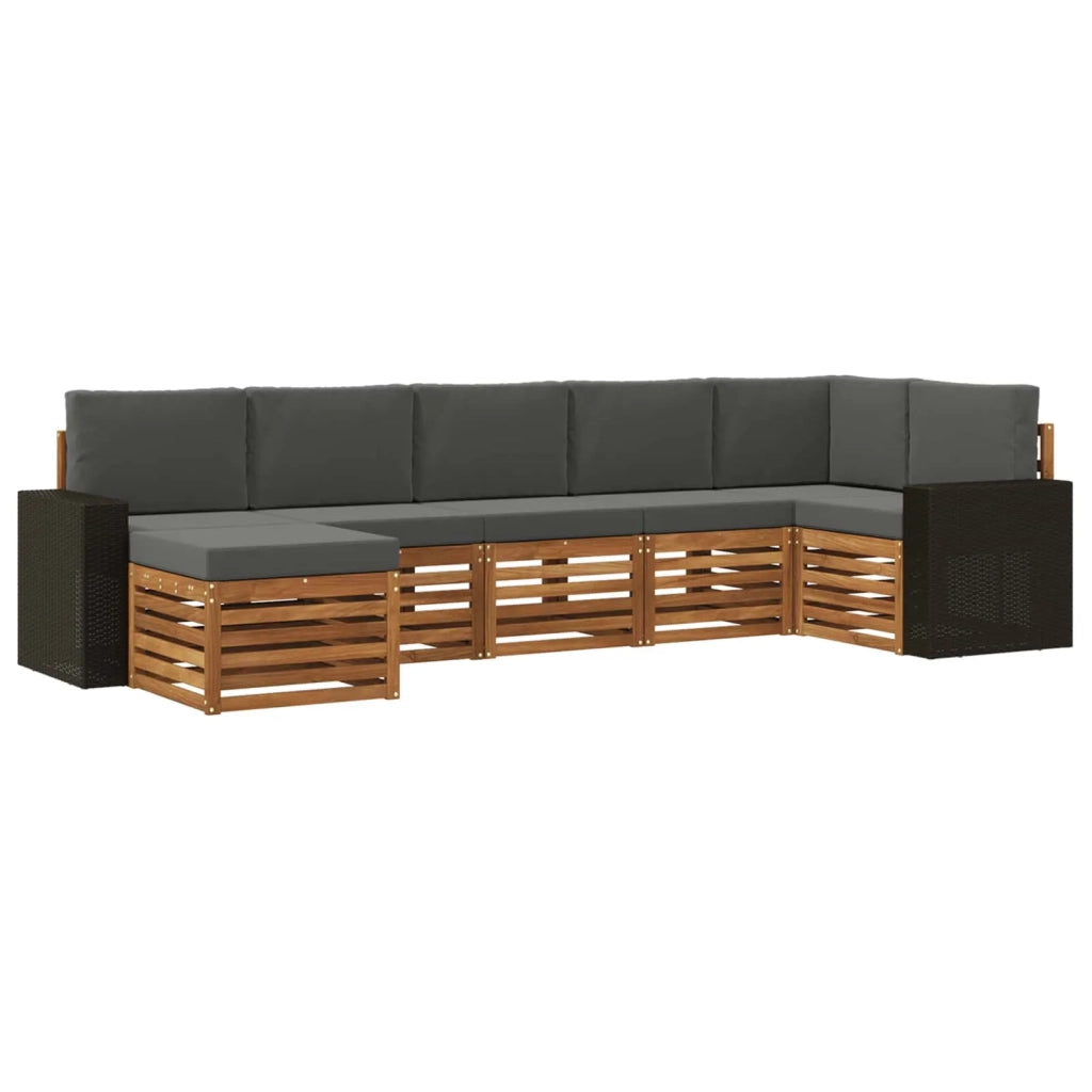 Set di divani da esterno 7 pz Naturale e Antracite 3384633
