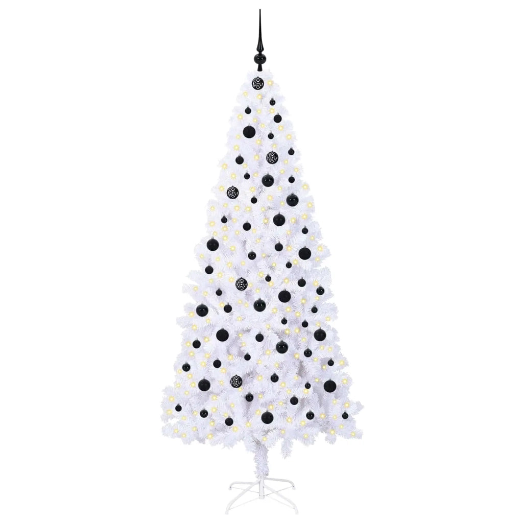 Albero di Natale | Decorazioni natalizie artificiale Bianco 210 cm PVC e Acciaio